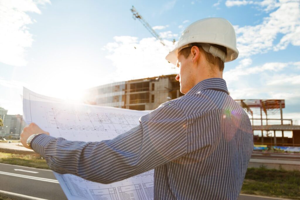Architect in helmet